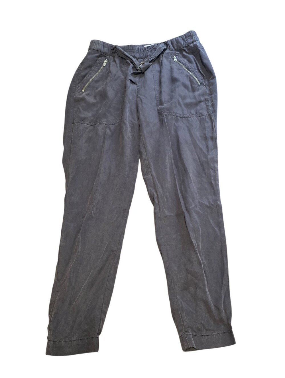 Witchery Lyocell Belted Indie Joggers Gray With Zip Front Pockets Size 8 EUC